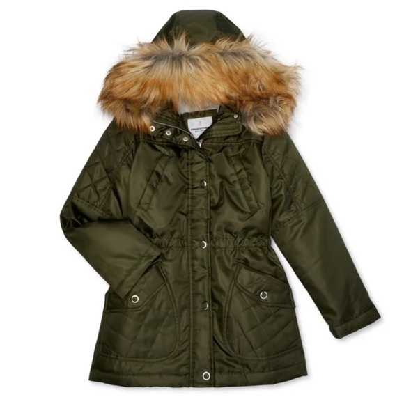 BIN# 11 - URBAND REPUBLIC 18M Twill Heavyweight Anorak Jacket Faux Fur Trim Hood